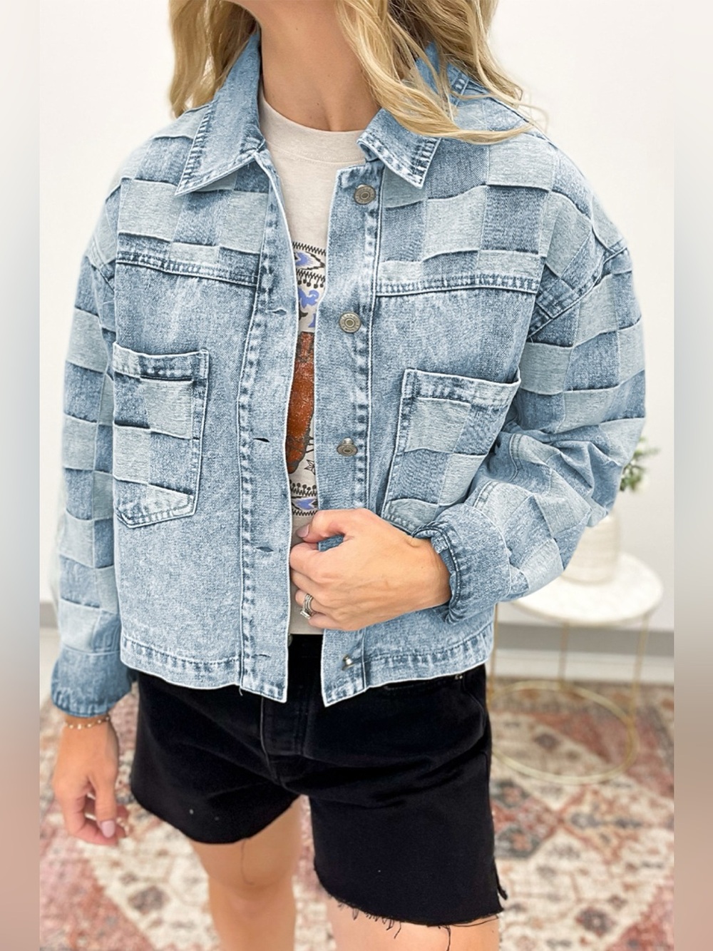 Button Up Wash Denim Jacket